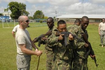 183rd Security Forces Teach Security Techniques to Suriname Military