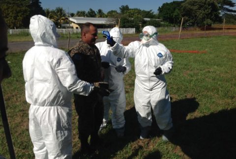 Salvadoran, Uruguayan Peacekeepers Deploying to Africa Train on Ebola Precautions and Response