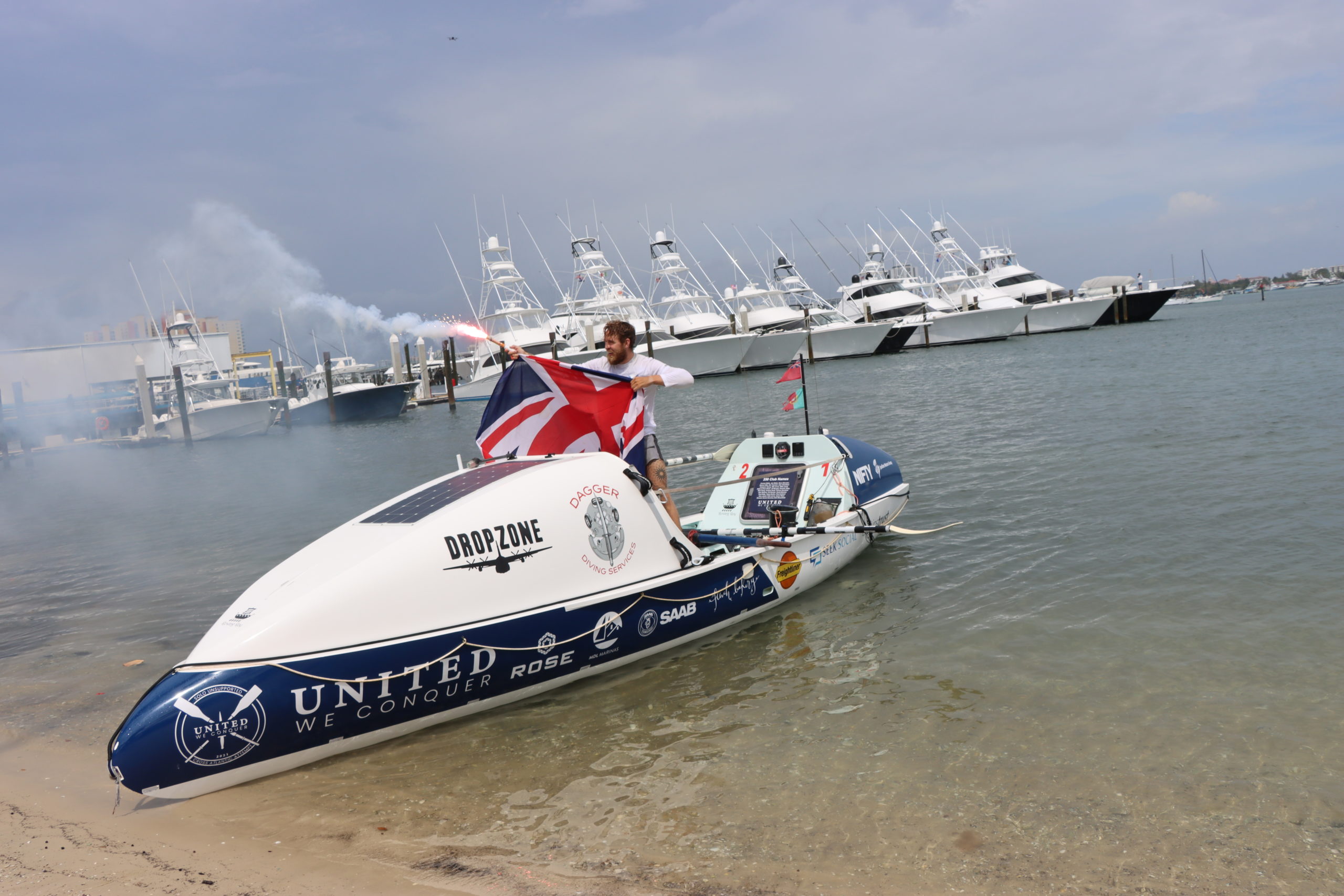 British Soldier, First to Row Solo Across the Atlantic from Portugal to Miami