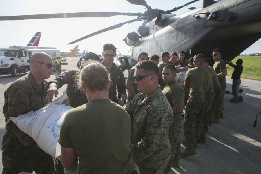 During the second day of supply drop operations, JTF Matthew delivered over 18,000 pounds of supplies, utilizing CH-53E Super Stallion and CH-47 Chinook helicopters to provide humanitarian and disaster relief assistance in the aftermath of Hurricane Matthew. (Photo: Sgt. Ian Ferro/U.S.Marine Corps Forces South) 