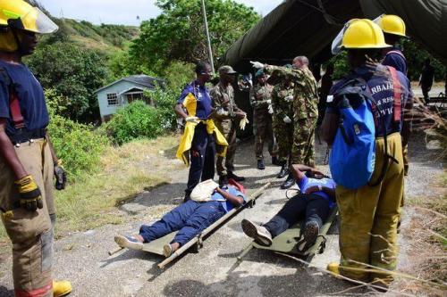 Troops apprehend a member of the Black Mumba Liberation Group, in a mock scenario during Exercise Tradewinds 2017, in which the illegal armed group sought to take over the island of Barbados, on June 7th. (Photo: Officer Cadet Rico Ifill, Barbados Defence Force)