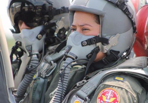 First Lt. Mendoza understands that the responsibility of being the first female fighter pilot pushes her to work hard every day in each and every one of her flights and continuously learn more about the world of aviation. 